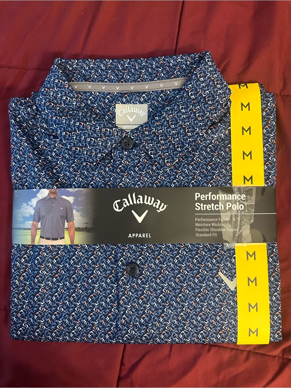 Callaway Men's Blue Multi-Pattern Performance Polo - Picture 2 of 3